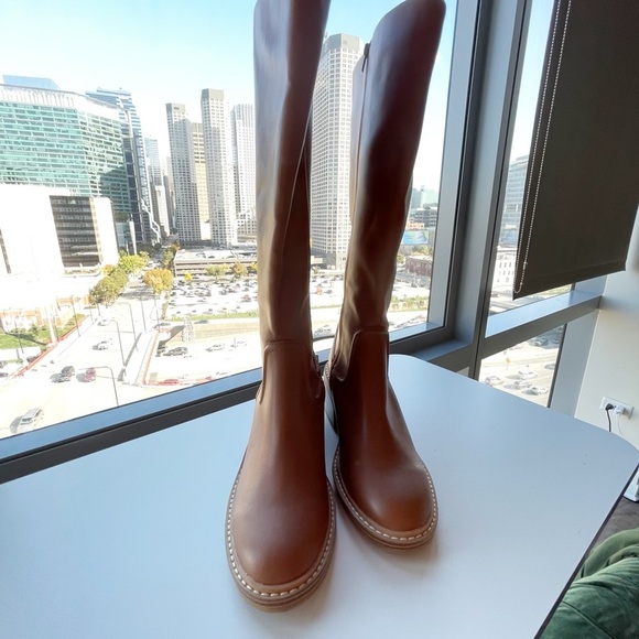 STEVEN by Steve Madden Calda Knee High Brown Tan Western Boho Boots Size 9 - Picture 1 of 7